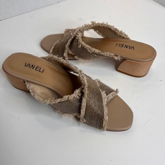 Vaneli Women's Hedda Natural Canvas Sandals Size-8 N - Picture 8 of 11